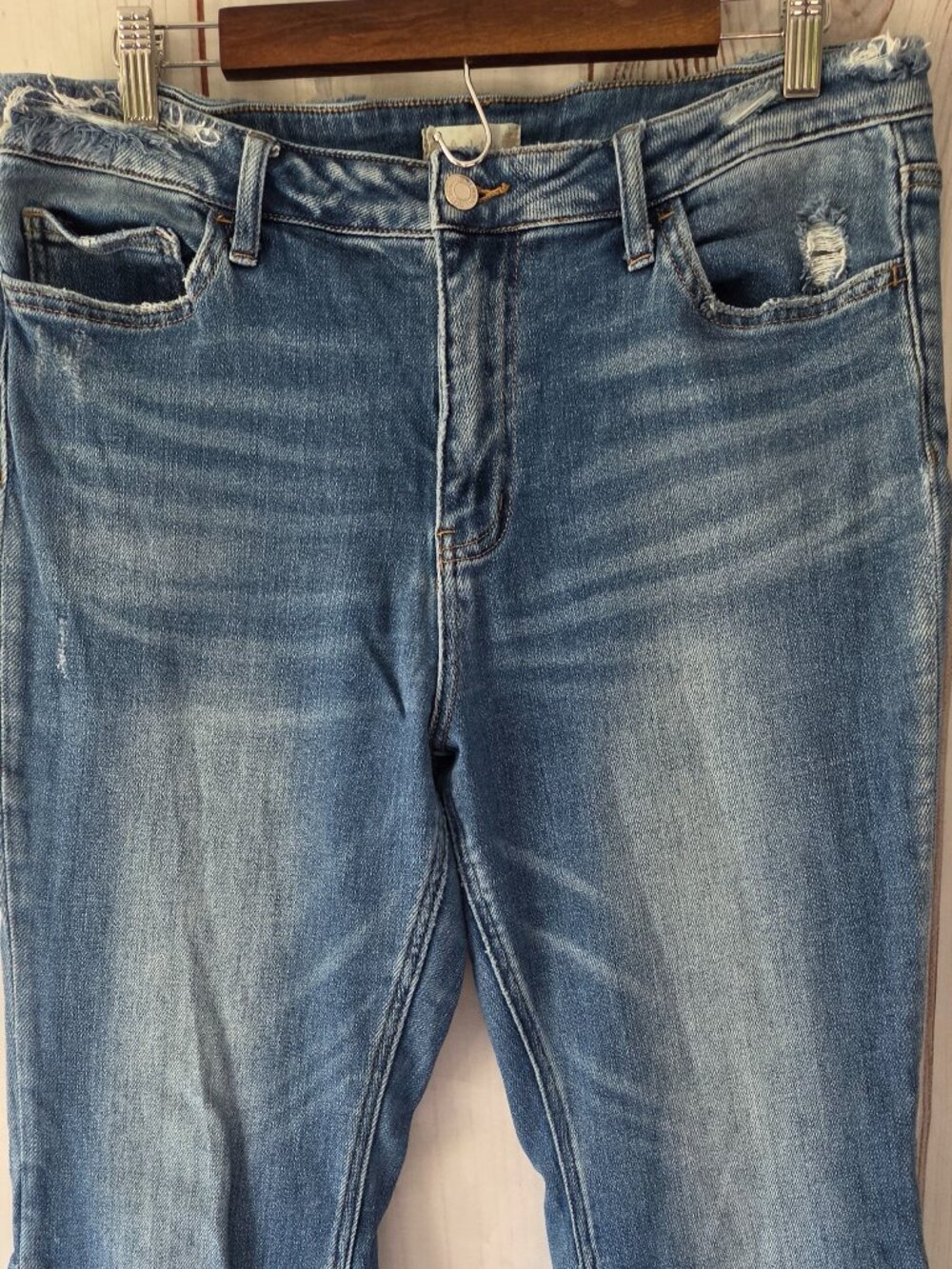 Altar’d State Flare Jeans Women’s 31 waist, medium wash retro flare, distressed
